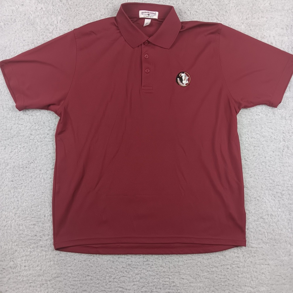 Boca Classics Polo Florida State Seminoles Men L Garnet Short Sleeve Performance